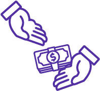 hands holding money icon